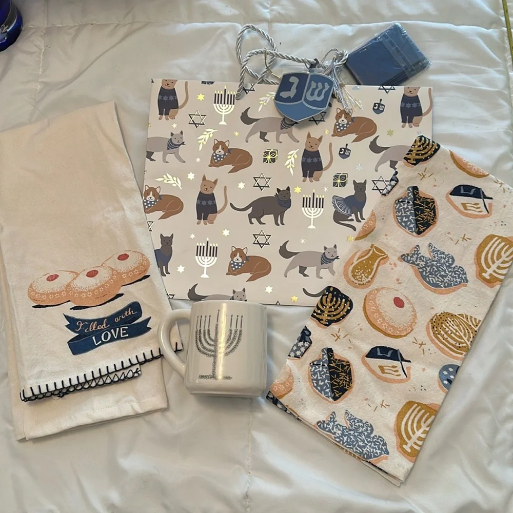 Happy Hanukkah hand towel